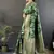 soft art silk green floral & ethnic motifs design meenakari banarasi