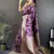 soft art silk purple floral & ethnic motifs design meenakari banarasi