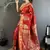 soft art silk red   paisley banarasi
