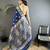 soft art silk navy blue  paisley banarasi