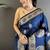 soft art silk navy blue  paisley banarasi