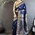 soft art silk navy blue  paisley banarasi