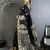 soft art silk black  paisley banarasi