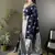 soft art silk  navy blue  floral motifs banarasi