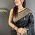 lichi art silk black zari weaving motif banarasi art silk