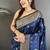 lichi art silk navy blue zari weaving motif banarasi art silk
