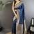 lichi art silk navy blue zari weaving motif banarasi art silk