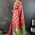 soft art silk orange elephant motif banarasi art silk