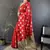 soft art silk  red elephant motif banarasi art silk