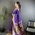 soft lichi art silk purple peacock & floral motifs kanchipuram saree