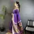 soft lichi art silk purple peacock & floral motifs kanchipuram saree