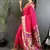 soft lichi art silk rani pink peacock & floral motifs kanchipuram saree