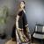 soft lichi art silk black peacock & floral motifs kanchipuram saree