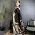 soft lichi art silk black peacock & floral motifs kanchipuram saree