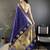 lichi art silk royal blue polka dot paithani art silk saree