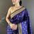 lichi art silk royal blue polka dot paithani art silk saree