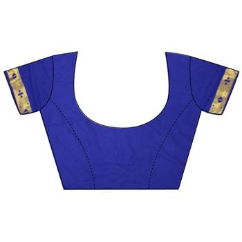 lichi Art silk royal blue polka dot paithani Art silk saree 4