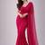 Raspberry color plain georgette designer saree with blouse