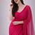 Raspberry color plain georgette designer saree with blouse