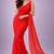 Red color plain georgette designer saree with blouse