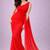 Red color plain georgette designer saree with blouse