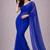 Royal blue color plain georgette designer saree with blouse