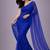 Royal blue color plain georgette designer saree with blouse