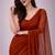 Rust color plain georgette designer saree with blouse