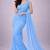 Sky blue color plain georgette designer saree with blouse