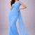 Sky blue color plain georgette designer saree with blouse