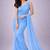 Sky blue color plain georgette designer saree with blouse