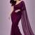 Wine color plain georgette designer saree with blouse