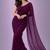 Wine color plain georgette designer saree with blouse