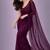 Wine color plain georgette designer saree with blouse