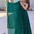 Emerald green faux blooming sequins & zari work sleeveless stitched anarkali gown