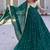 Emerald green faux blooming sequins & zari work sleeveless stitched anarkali gown