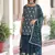 Turquoise Georgette Sequins Embroidered Kurti Sharara Set