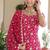 Rani Pink Georgette Sequins Embroidered Gown Set