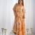 Peach orange floral printed soft fox georgette fully stitched crop top with flared palazzo set