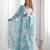 Sky blue floral printed pure fox georgette fully stitched flared anarkali gown