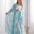 Sky blue floral printed pure fox georgette fully stitched flared anarkali gown