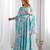 Sky blue floral printed pure fox georgette fully stitched flared anarkali gown