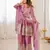 Pink two tone fandy silk heavy embroidery sequins & mirror work fully stitched kurti palazzo set