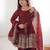 Maroon two tone fandy silk heavy embroidery sequins & mirror work fully stitched kurti palazzo set