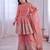 Blush pink two tone fandy silk heavy embroidery sequins & mirror work fully stitched kurti palazzo set