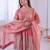 Blush pink two tone fandy silk heavy embroidery sequins & mirror work fully stitched kurti palazzo set