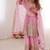 Baby pink two tone fandy silk heavy embroidery sequins & mirror work fully stitched kurti palazzo set