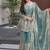 Sky blue two tone fandy silk heavy embroidery sequins & mirror work fully stitched kurti palazzo set
