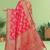 Maharanga Red Dola Art Silk Saree with Heavy Zari Floral Weaving & Broad Traditional Border | Unstitched Blouse Piece