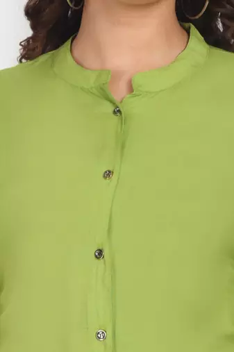 Aarti fashion mandarin collar cut-out sleeves shirt style top